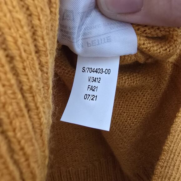 Banana Republic Petite Women's Mustard Yellow Pullover Turtleneck Sweater - Picture 5 of 7